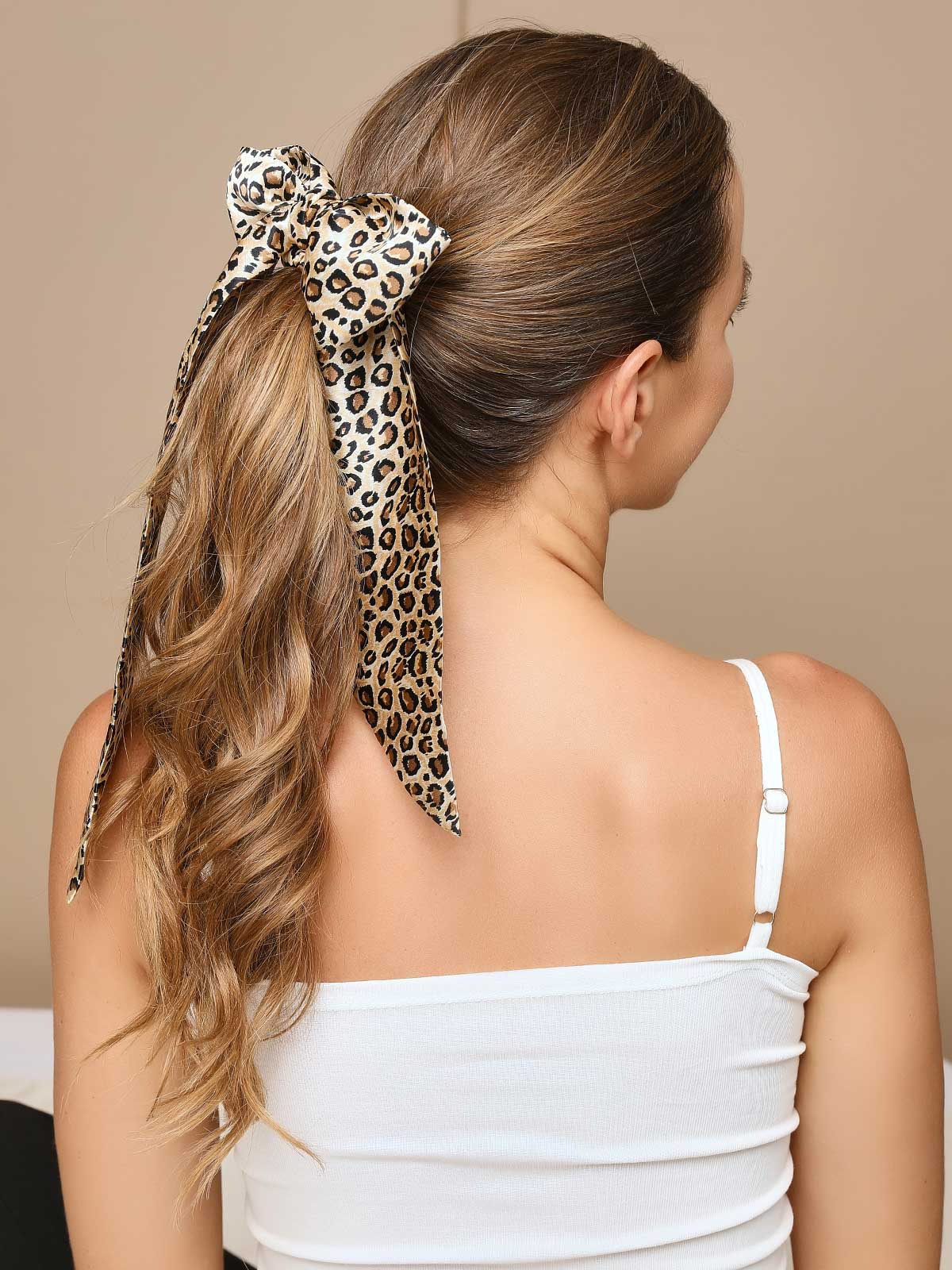 SilkSilky  19Momme Pure Silk Scrunchie Leopard 003