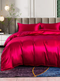 SilkSilky US 25Momme Pure Silk Bedding Set Wine 001