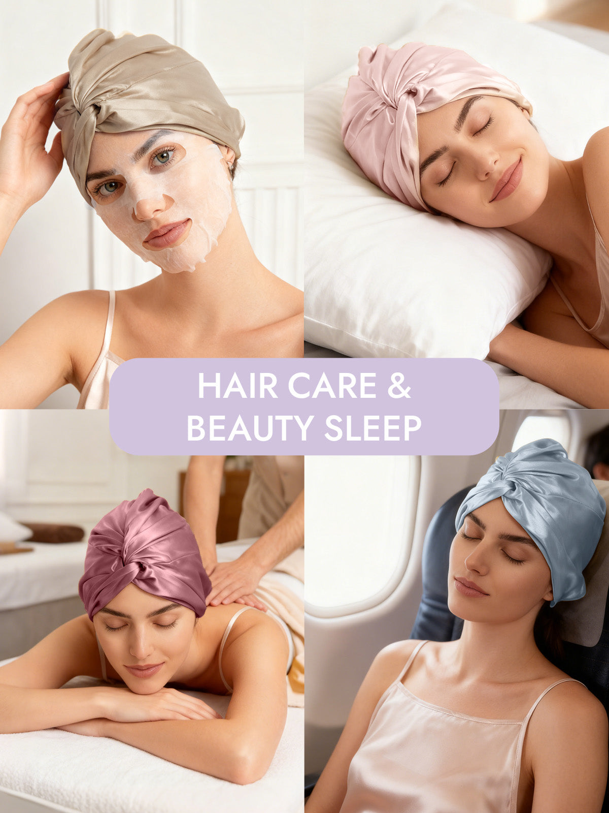 [Pale Mauve] SilkSilky  22Momme Pure Silk Sleep Cap 007