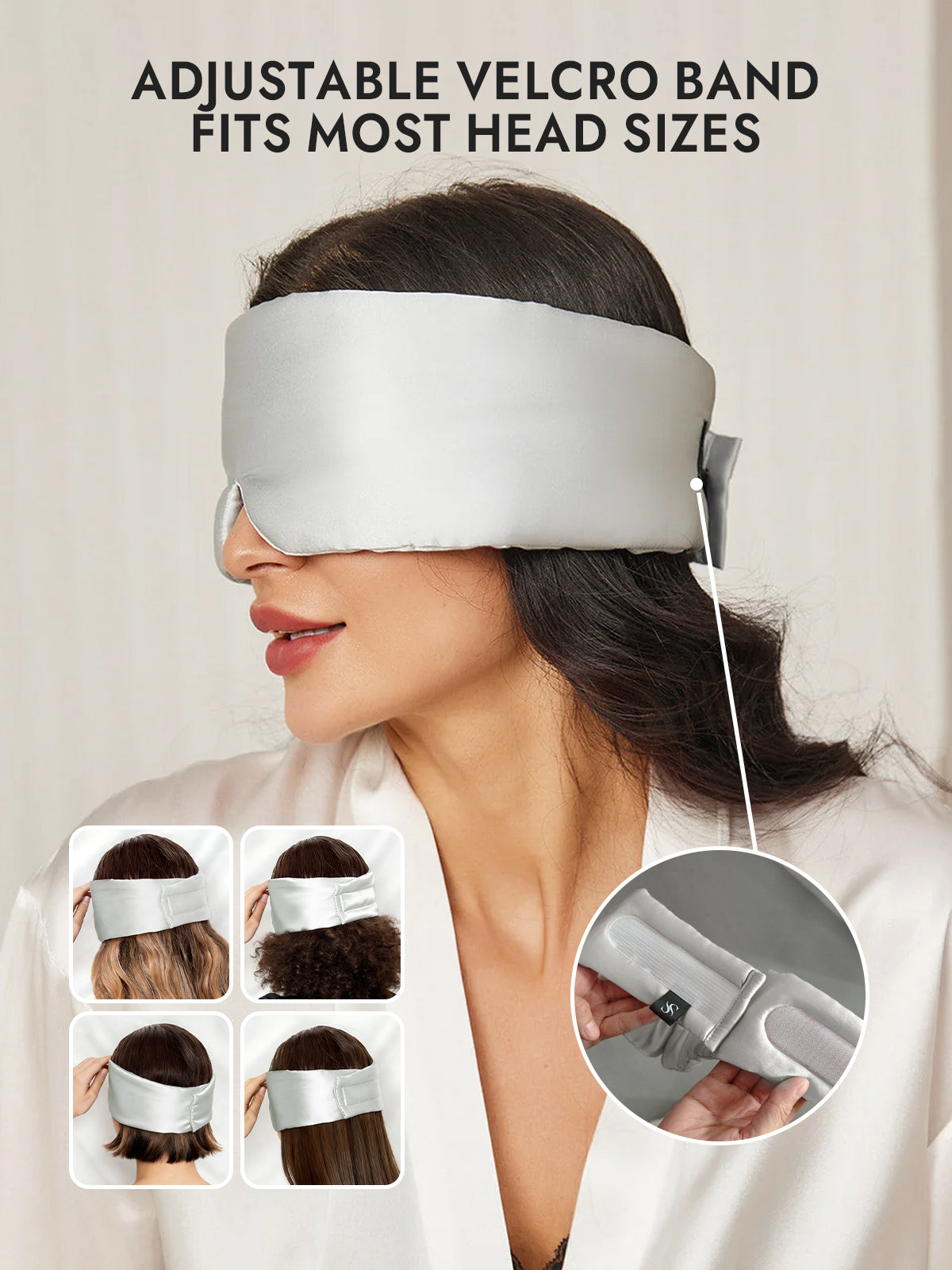 [Silver] SilkSilky  19Momme Pure Silk Eye Mask 004