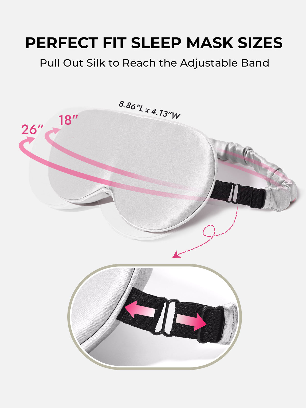 [Light Gray] SilkSilky  Pure Silk Eye Mask 004