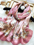 SilkSilky US Pure Silk Scarf Pink 003