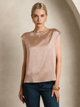 [Tuscany] SilkSilky  Cap Sleeve Round Neck Women's T-Shirt 001