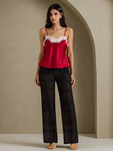 [Wine] SilkSilky  Spaghetti Strap V Neck Camisole Top 005