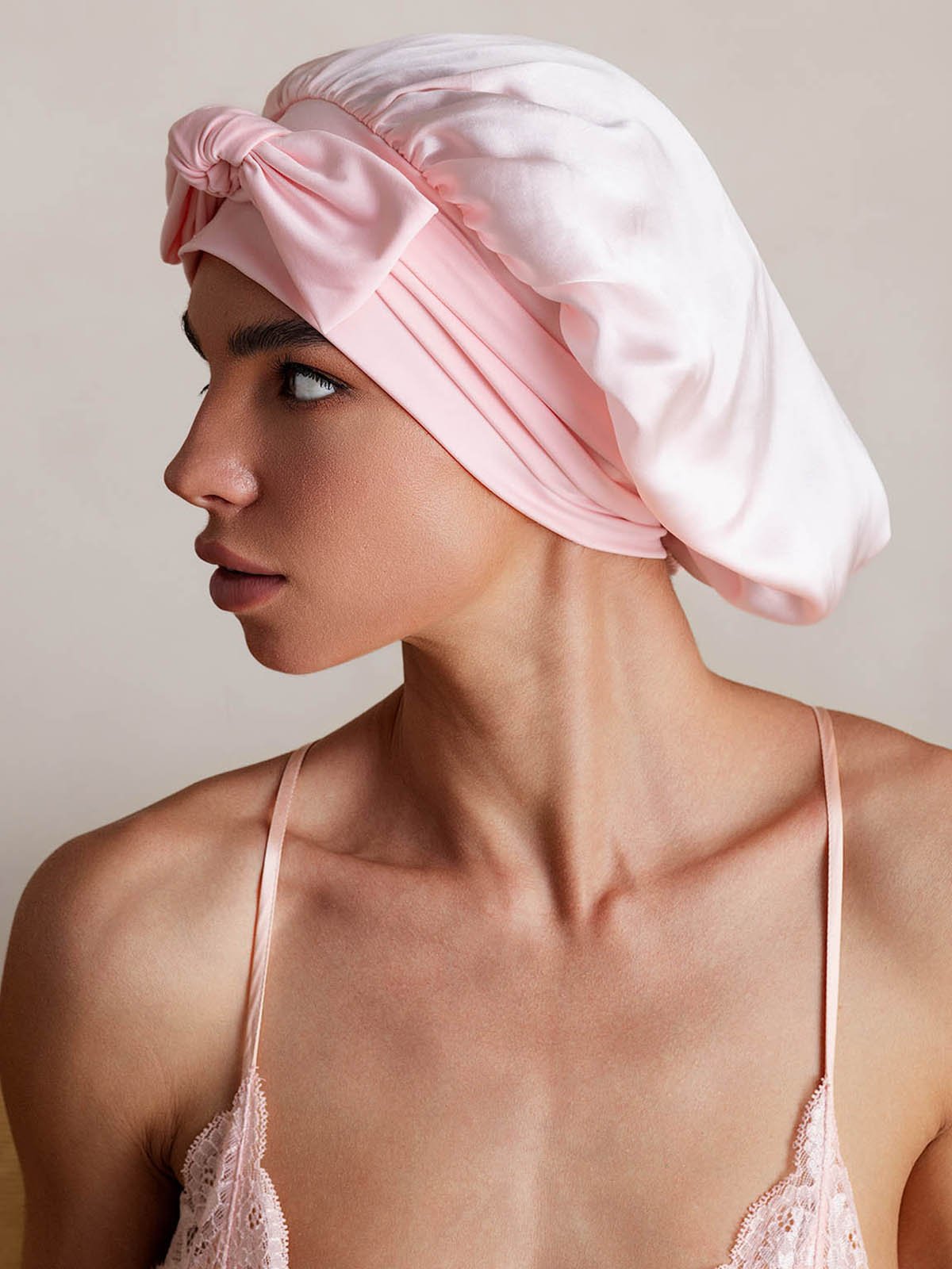 SilkSilky Pure Silk Sleep Cap LightPink 002