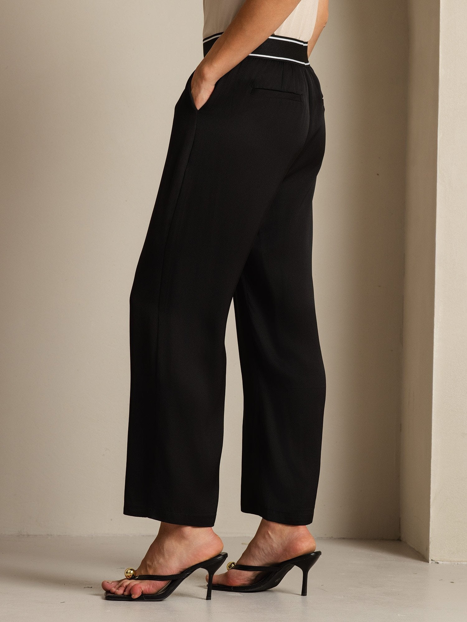 [Black] SilkSilky 22Momme Silk Womens Pants 003