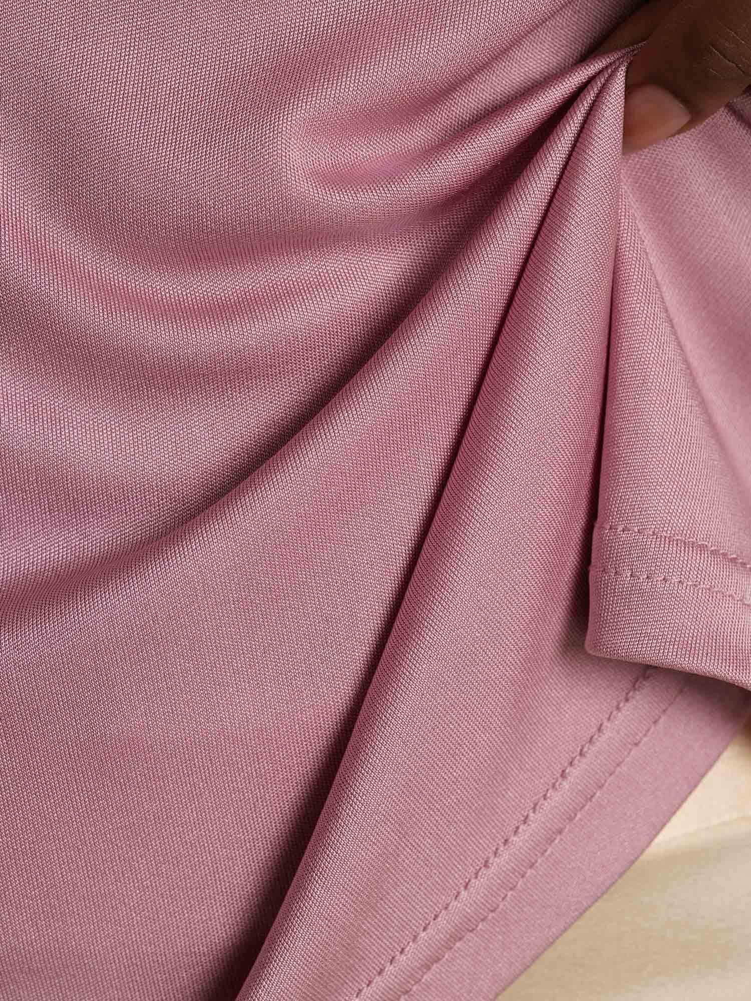 [PaleMauve] SilkSilky Pure Silk V Neck Women's T-Shirt 005