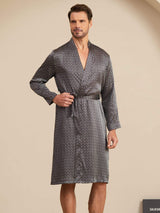 [Black Ginkgo] SilkSilky Long Sleeve Mens Robe 001