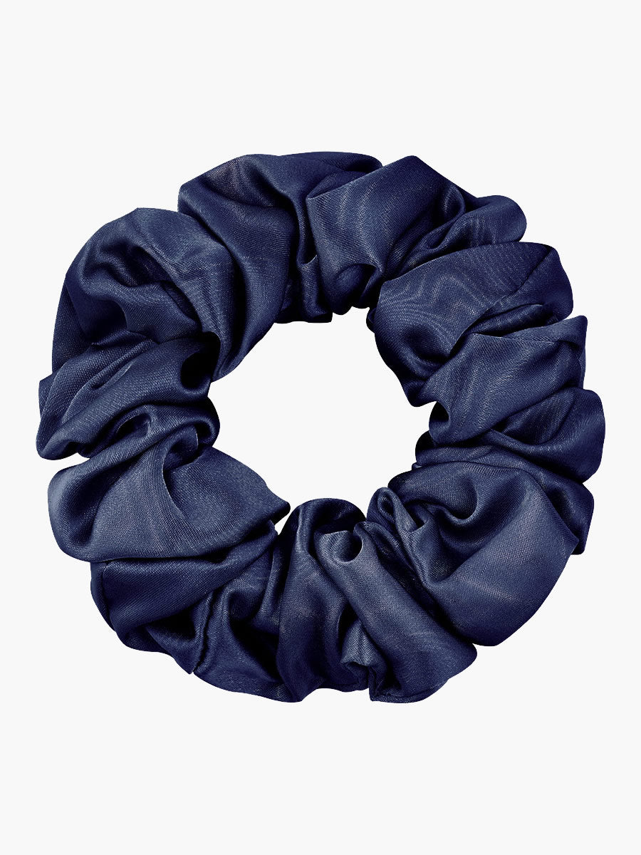 SilkSilky  19Momme Pure Silk Scrunchie DarkBlue 004