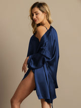 [Dark Blue] SilkSilky  3/4 Sleeve Women's Pajamas 002