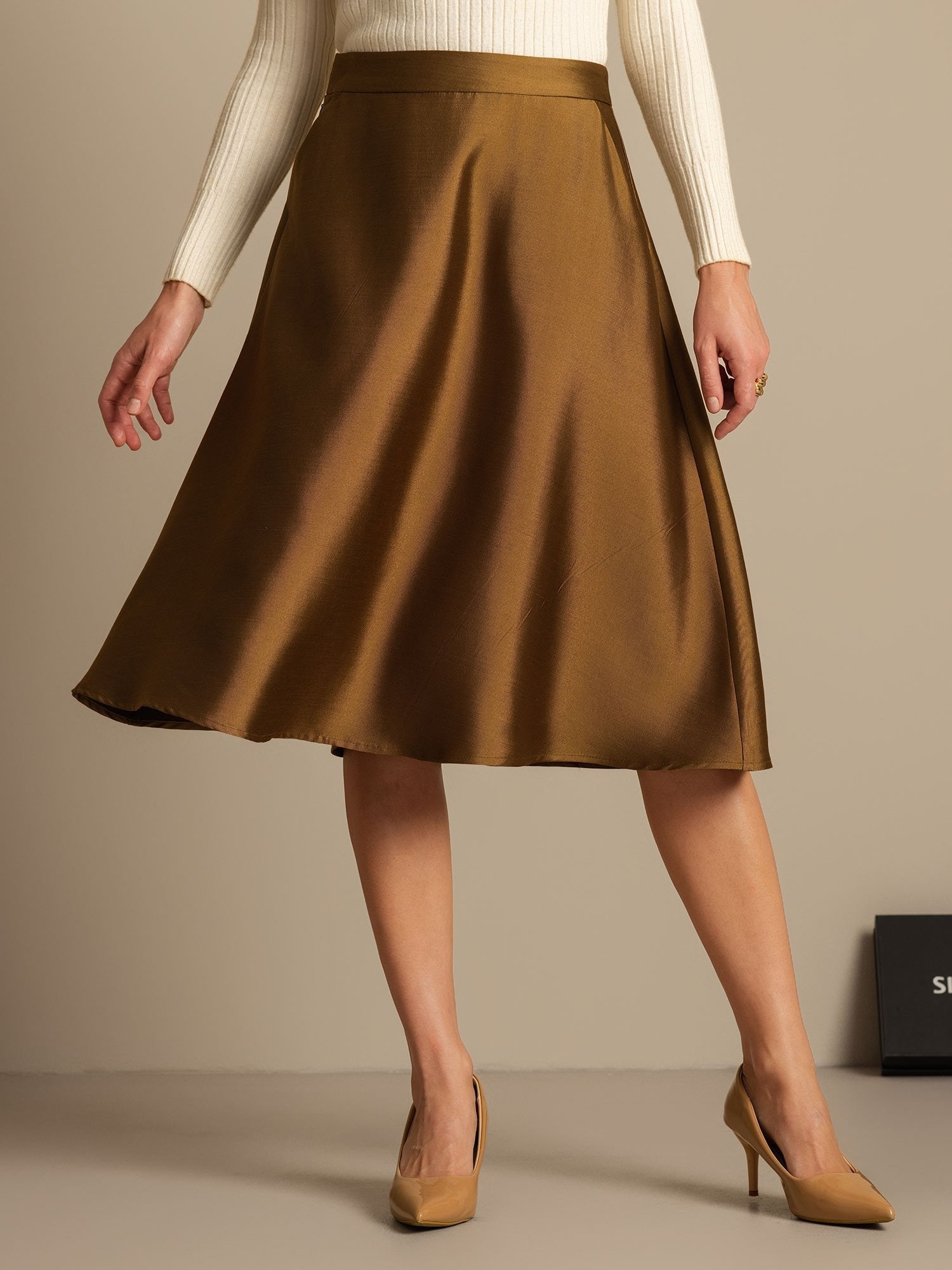 [Bronze] SilkSilky  32Momme Silk Skirt 003,