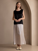 [Black] SilkSilky  Sleeveless Round Neck Camisole Top 005