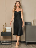 SilkSilky-US-19Momme-Pure-Silk-Sleeveless-V-Neck-Dress-Black-002