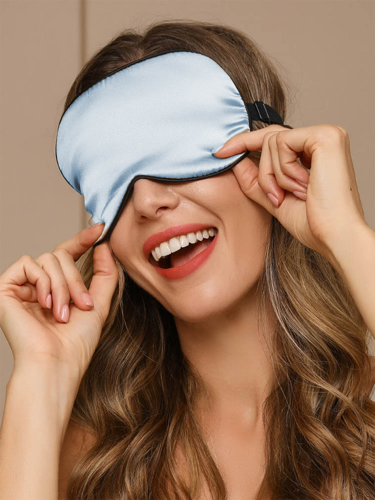 SilkSilky US 19Momme Pure Silk Eye Mask LightBlue 001