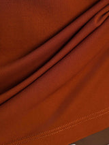[Orange] SilkSilky  Short Sleeve V Neck Women's T-Shirt 005