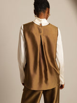 [Bronze] SilkSilky  32Momme Silk-Wool Blend Women's Vest 002