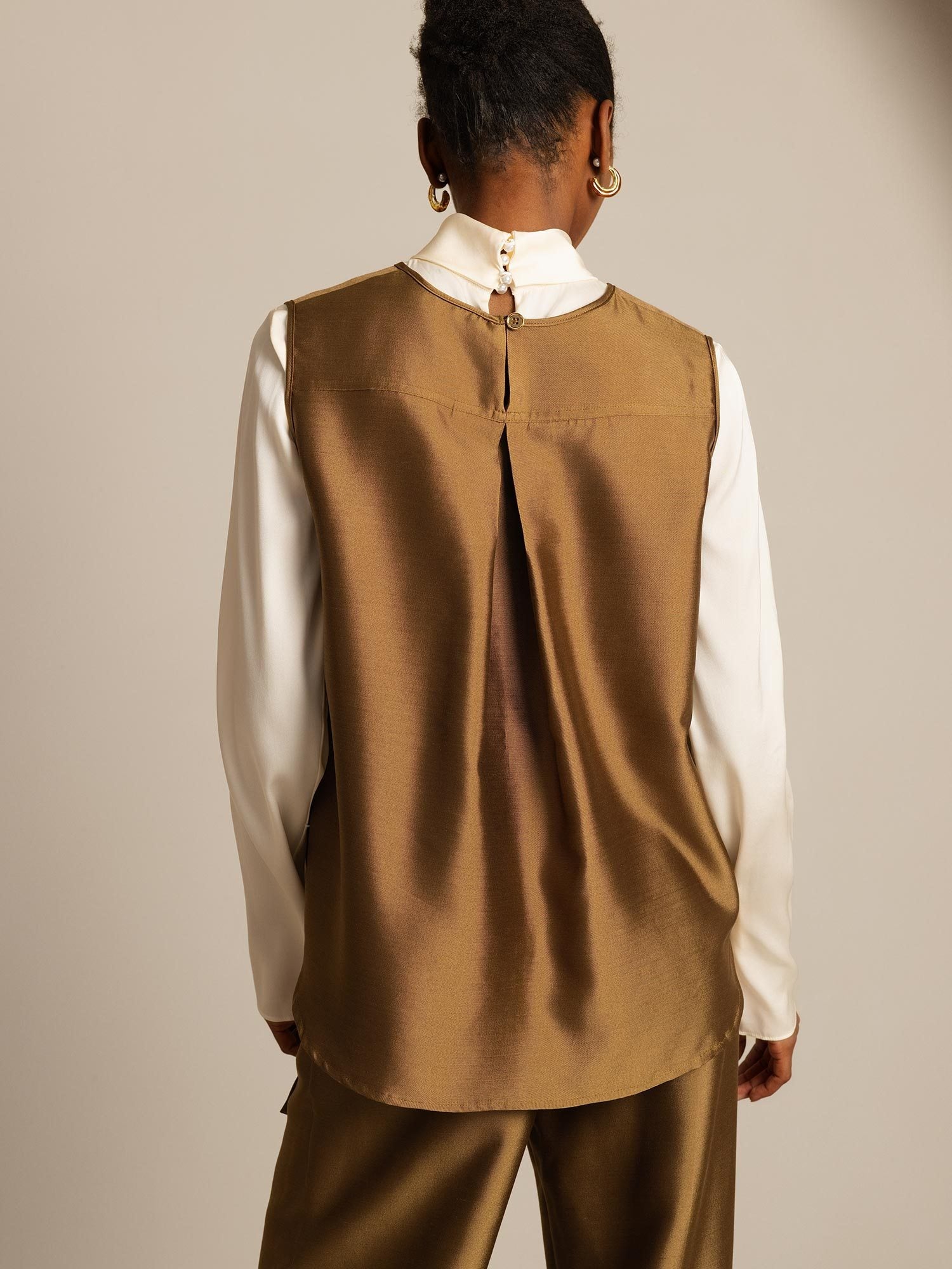 [Bronze] SilkSilky  32Momme Silk Womens Vest 002,