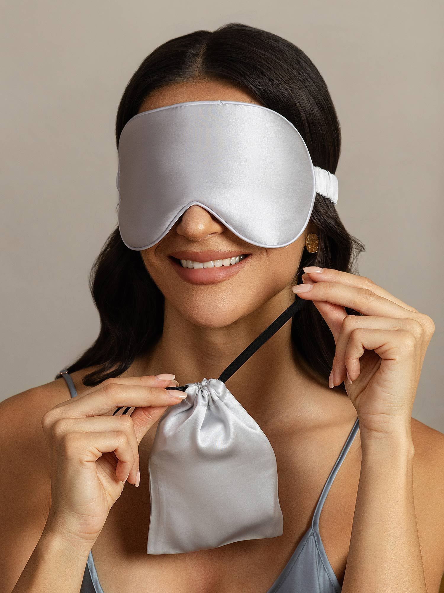 [Silver] SilkSilky Pure Silk Eye Mask 003