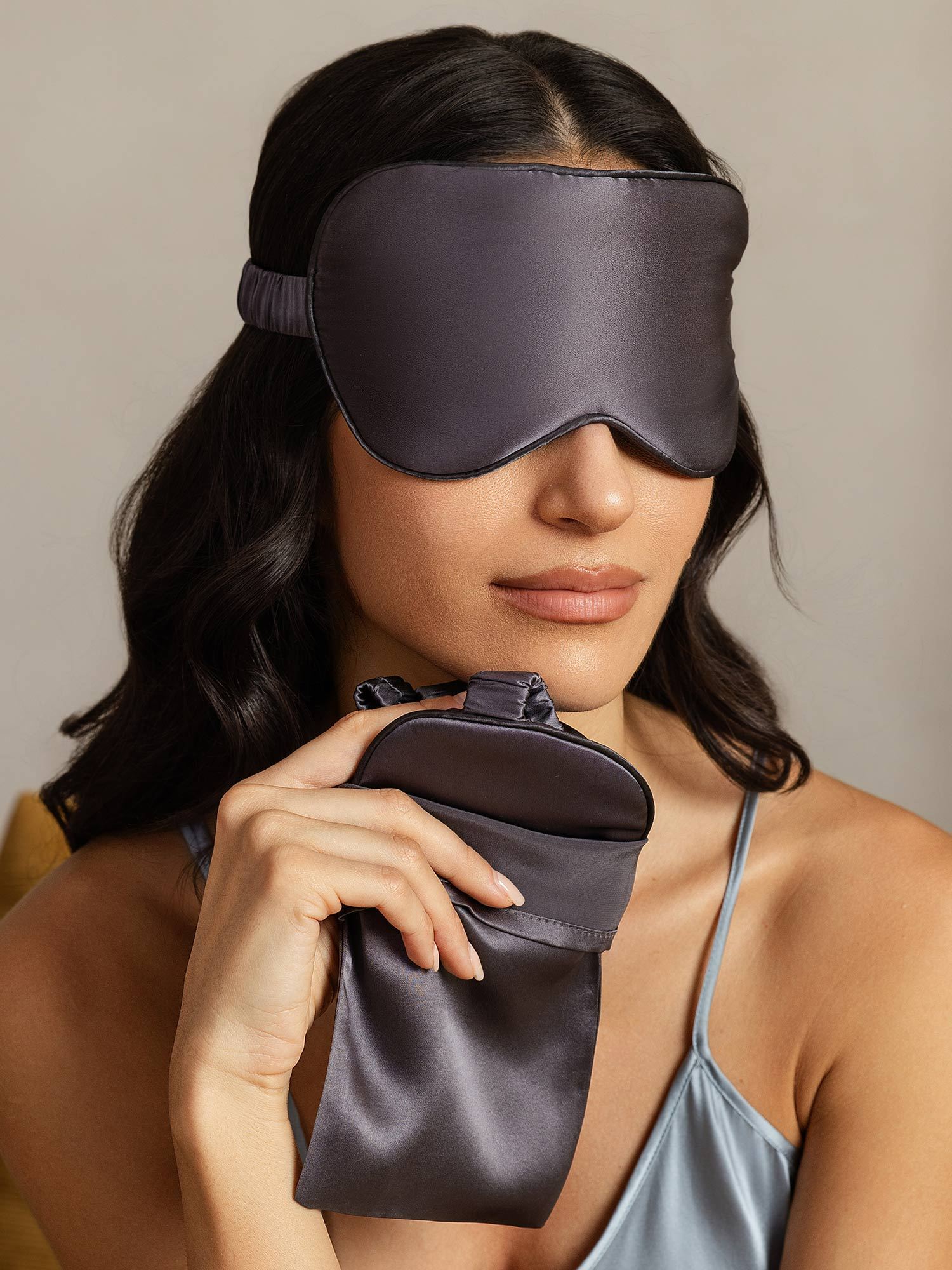[DarkGray] SilkSilky Pure Silk Eye Mask 004