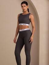 [Gray] SilkSilky Sleeveless Crew Neck Women's Outfit Sets 004