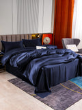 SilkSilky US 22Momme Pure Silk Bedding Set DarkBlue 003