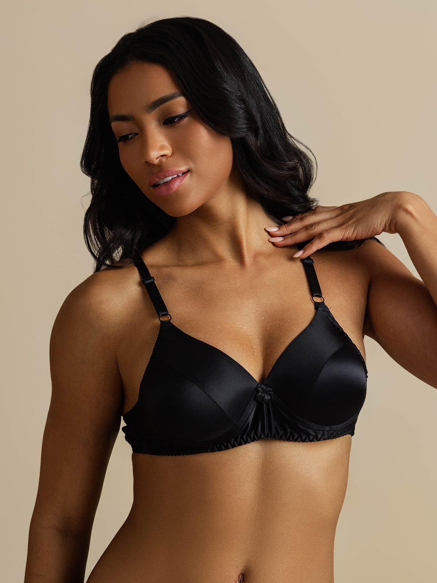 [Black] SilkSilky  Pure Silk Bra 006,