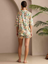 [Sand Crocodile] SilkSilky  Short Sleeve Notch Collar Women's Pajamas 002