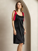 [Black] SilkSilky  Sleeveless Square Neck Dress 003