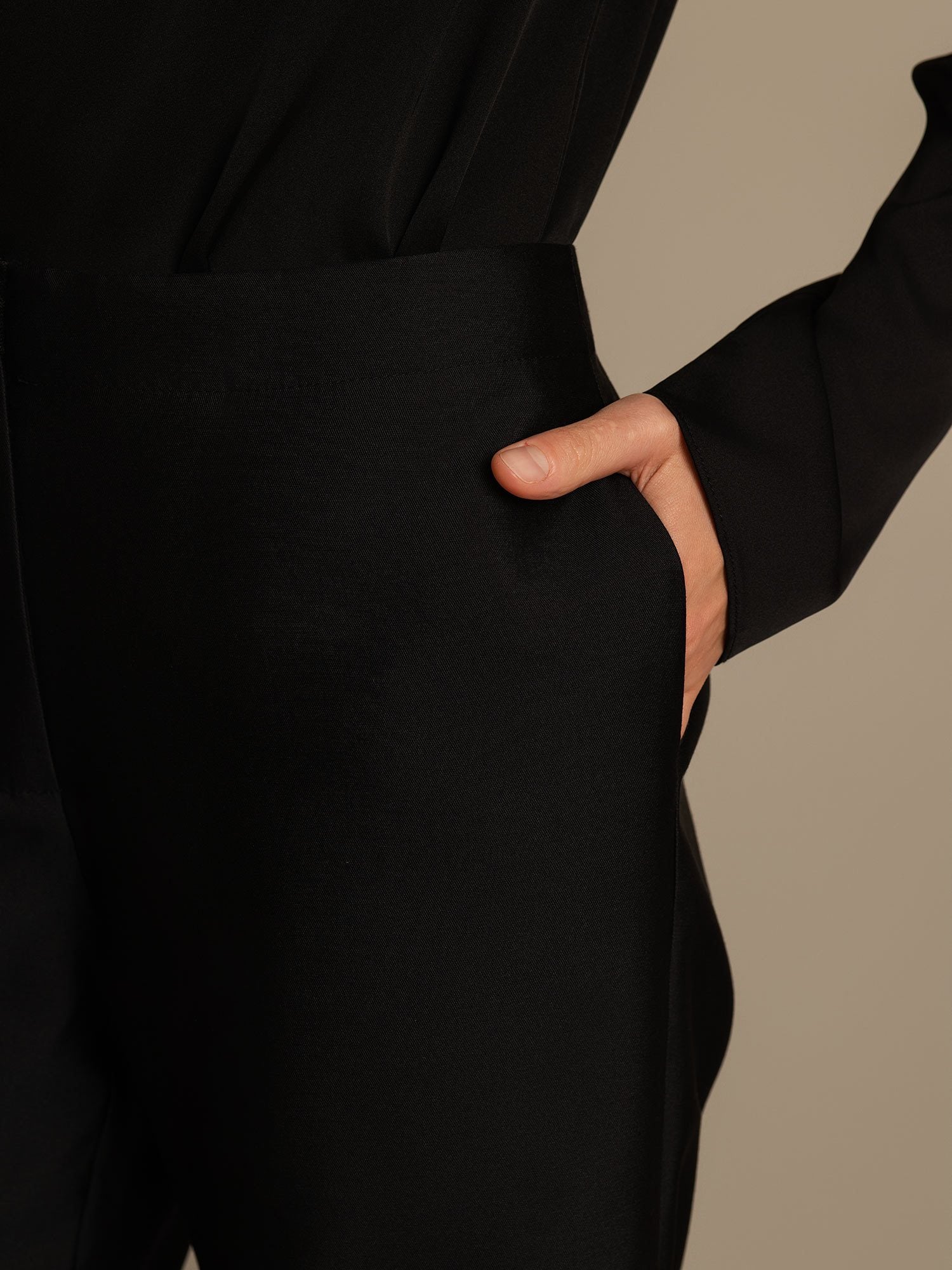 [Black] SilkSilky  32Momme Silk Womens Pants 004,