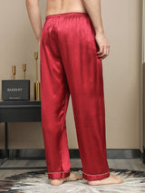 [Red] SilkSilky  Pure Silk Mens Sleep Bottoms 002,