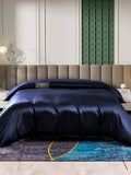 SilkSilky US 25Momme Pure Silk Duvet Cover DarkBlue 001