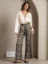 [Leopard] SilkSilky  19Momme Silk Womens Pants 004,