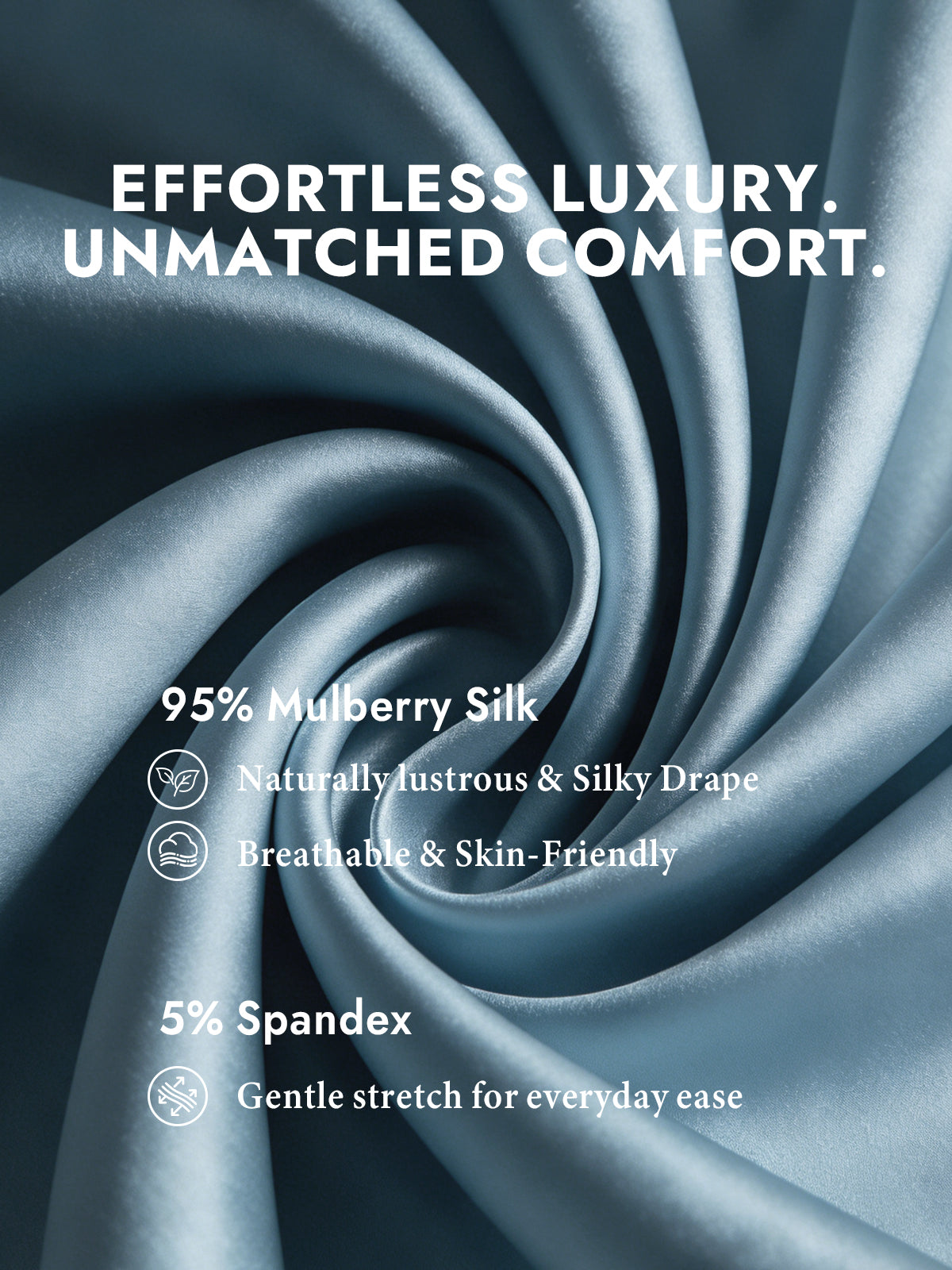 [Grayish Blue] SilkSilky  Silk Long Sleeve Lapel Collar Women's Shirt 003