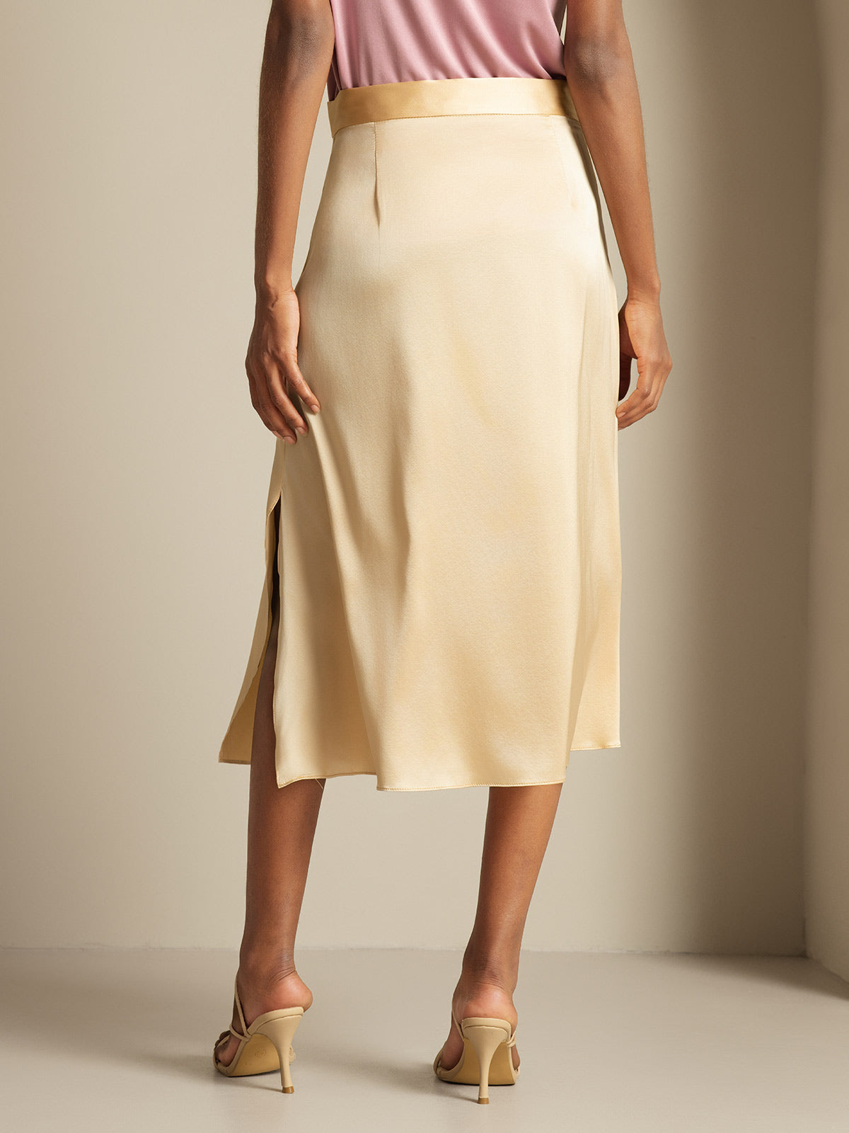 [Champagne] SilkSilky  19Momme Silk Skirt 002