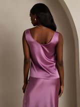 [Deep Purple] SilkSilky  Sleeveless V Neck Camisole Top 002