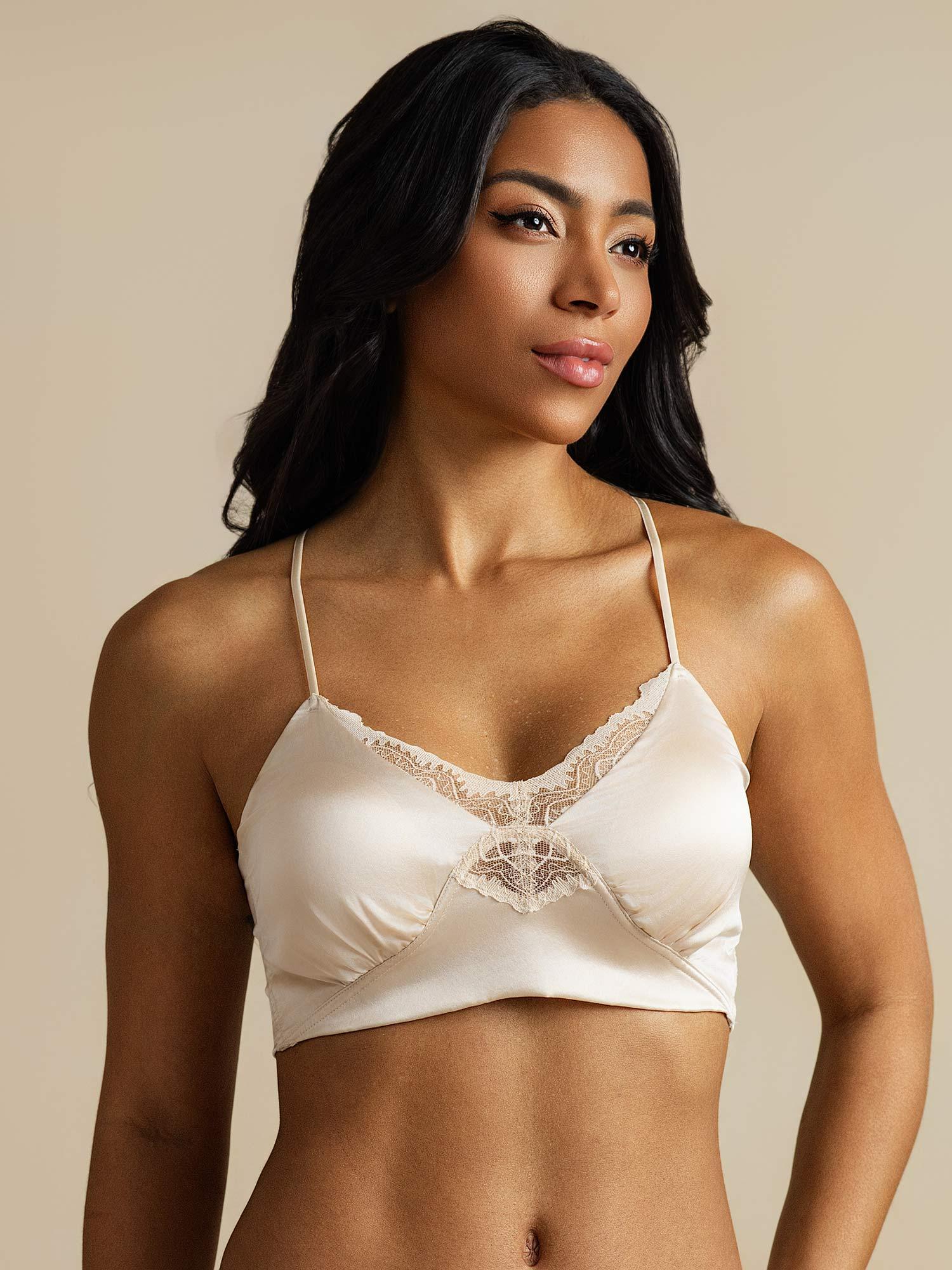 [Champagne] SilkSilky Pure Silk Bra 001