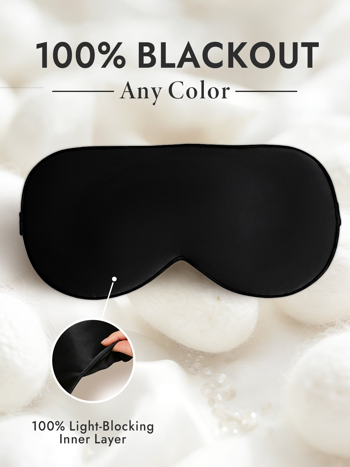 [Black] SilkSilky  19Momme Pure Silk Eye Mask 001