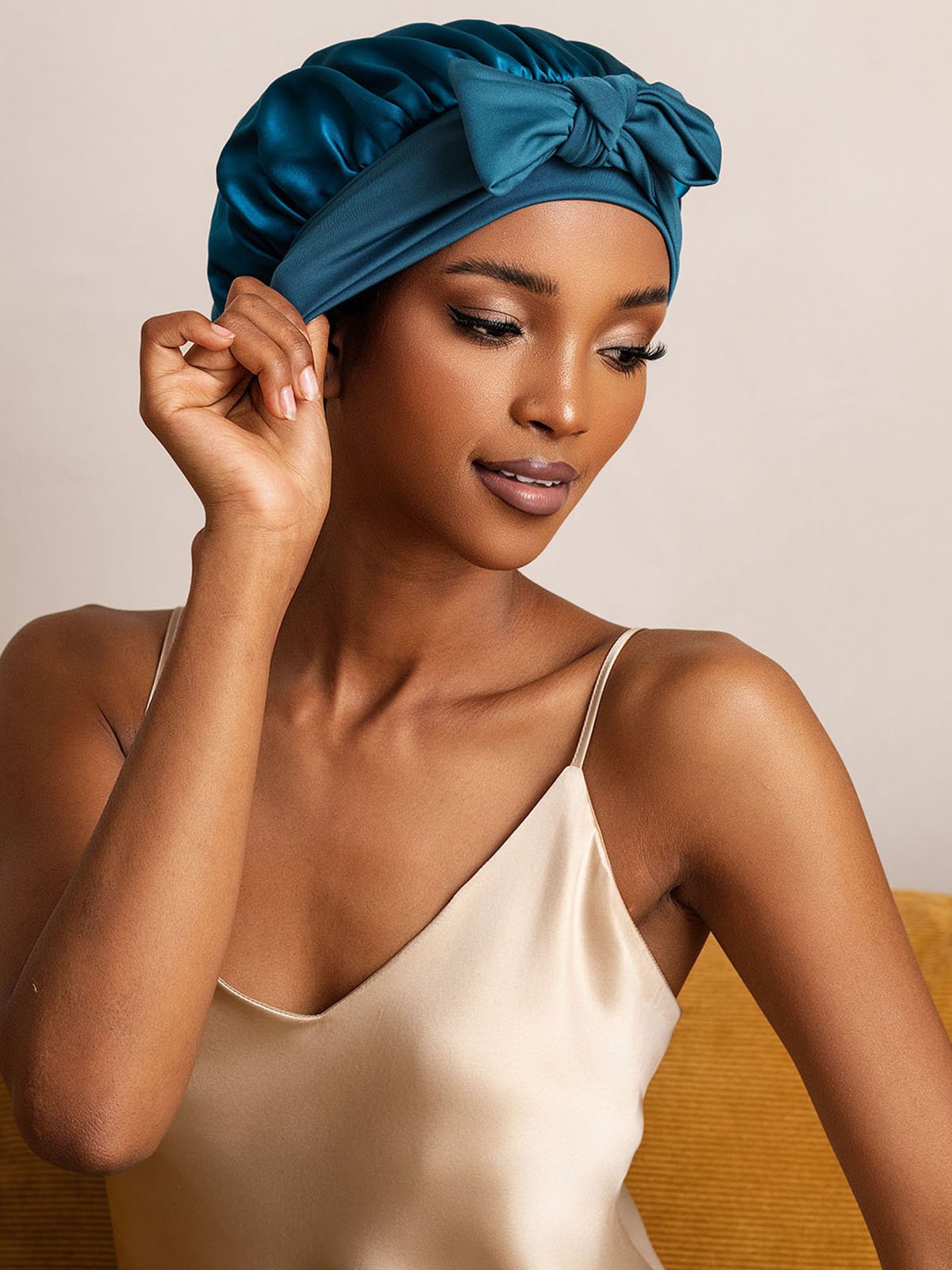 SilkSilky Pure Silk Sleep Cap Teal 006