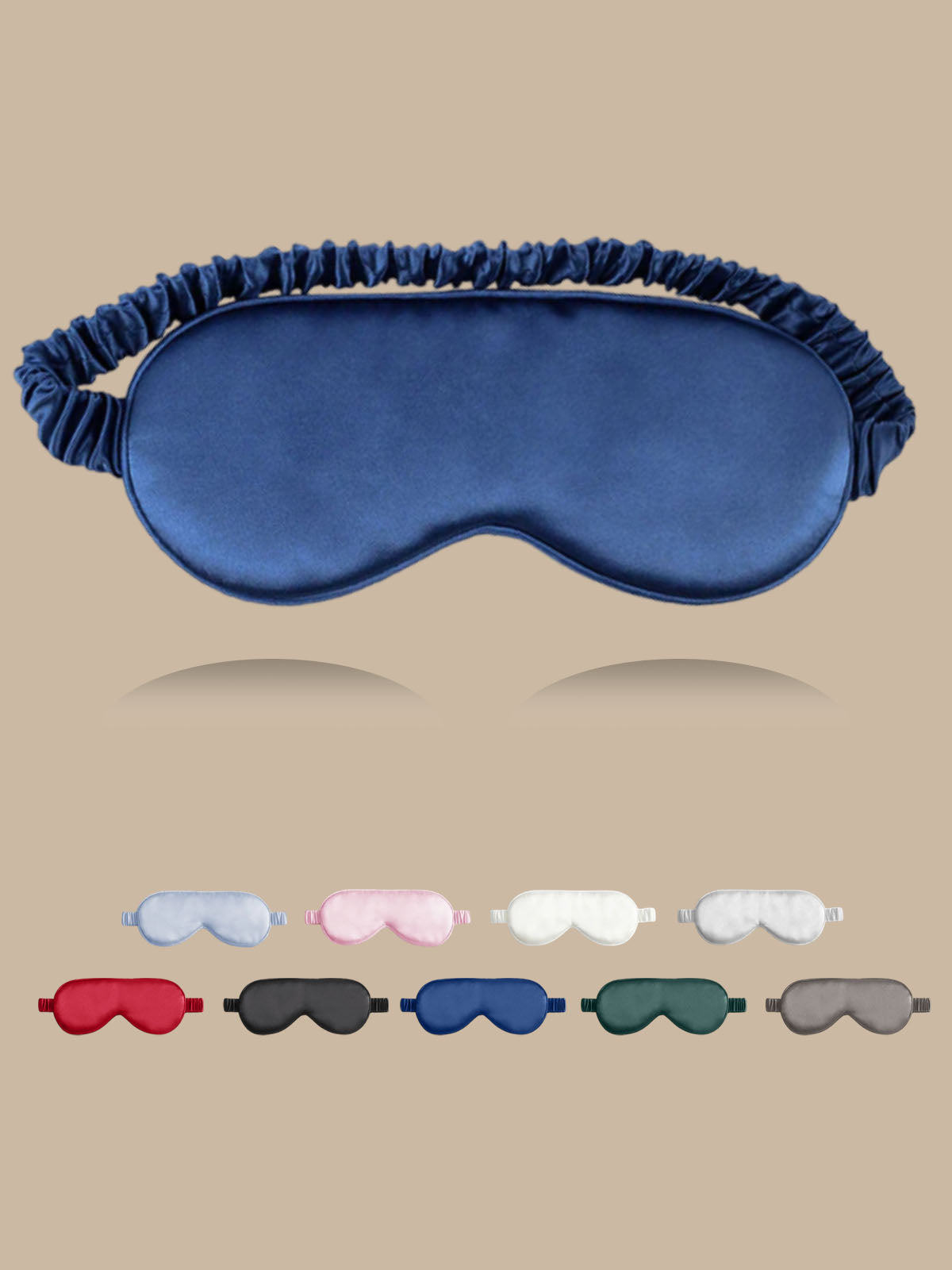 SilkSilky 100% Mulberry Silk Sleep Eye Mask with Elastic Band, Dark Blue / One Size