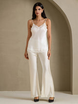 [White] SilkSilky  Spaghetti Strap V Neck Camisole Top 007