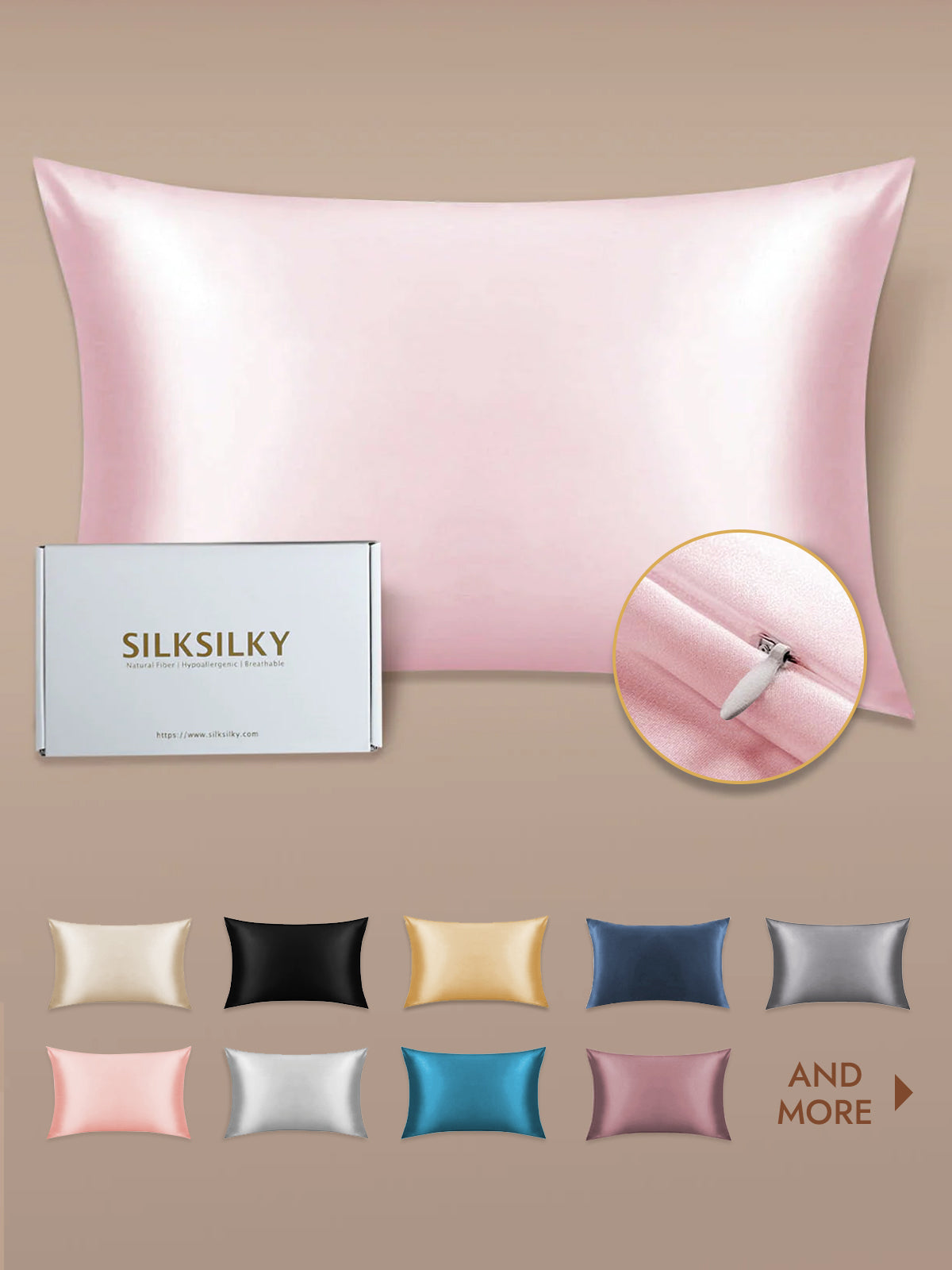 [Pink] SilkSilky  19Momme Pure Silk Pillowcase 001