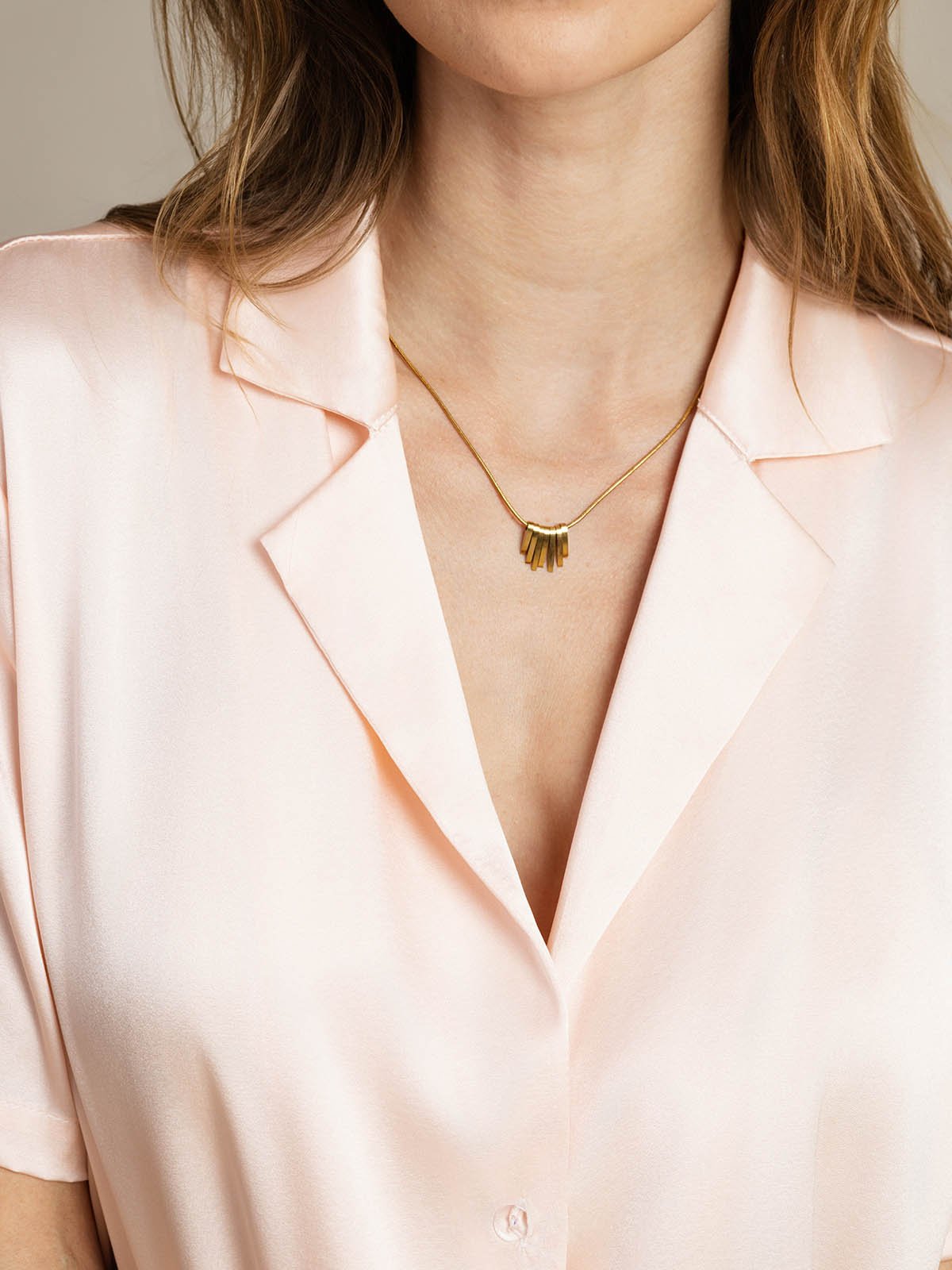 [Pink] SilkSilky 19Momme Silk Notched Neck Women's Shirt 004