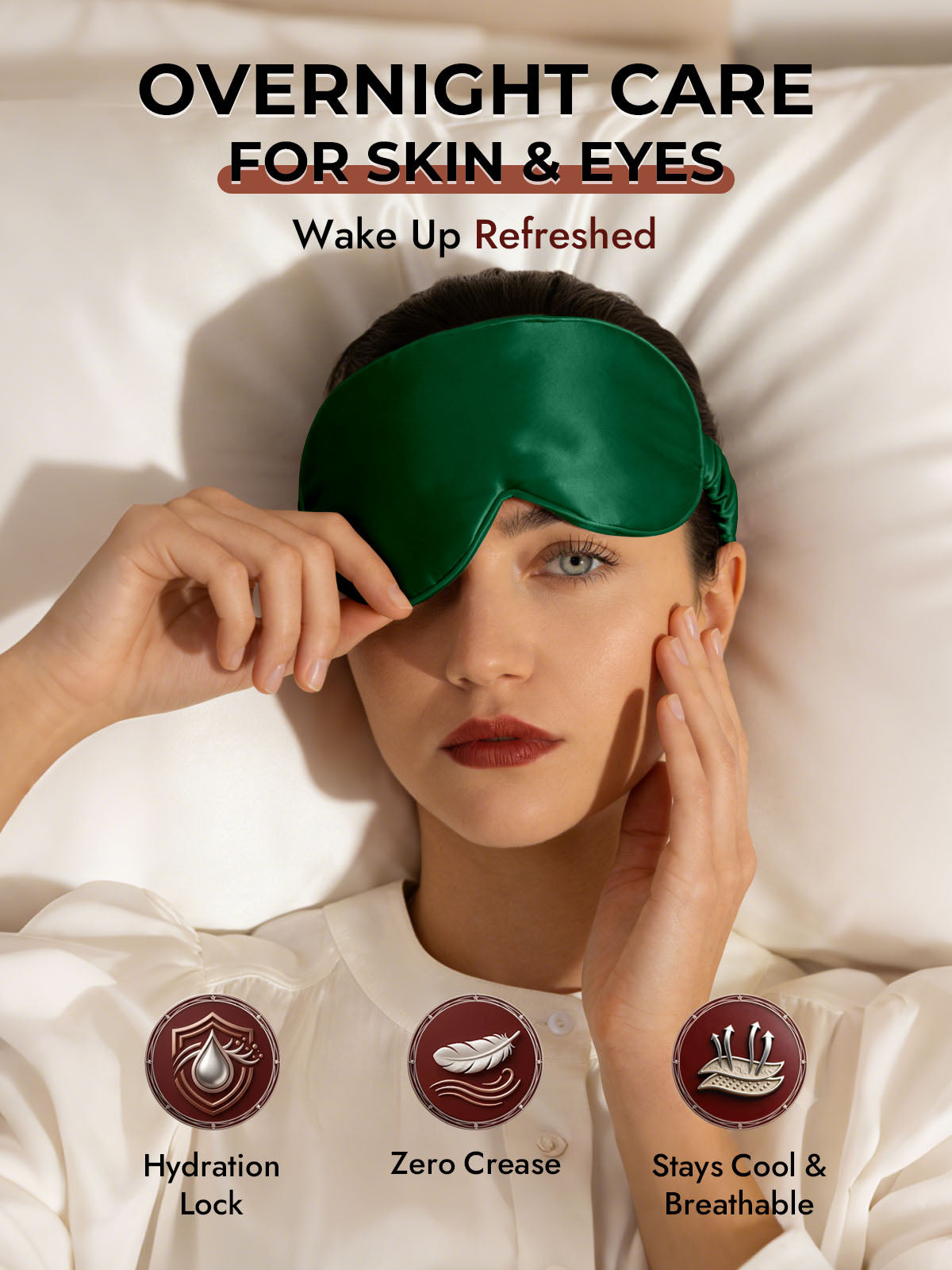 [Dark Green] SilkSilky  22Momme Eye Mask 007