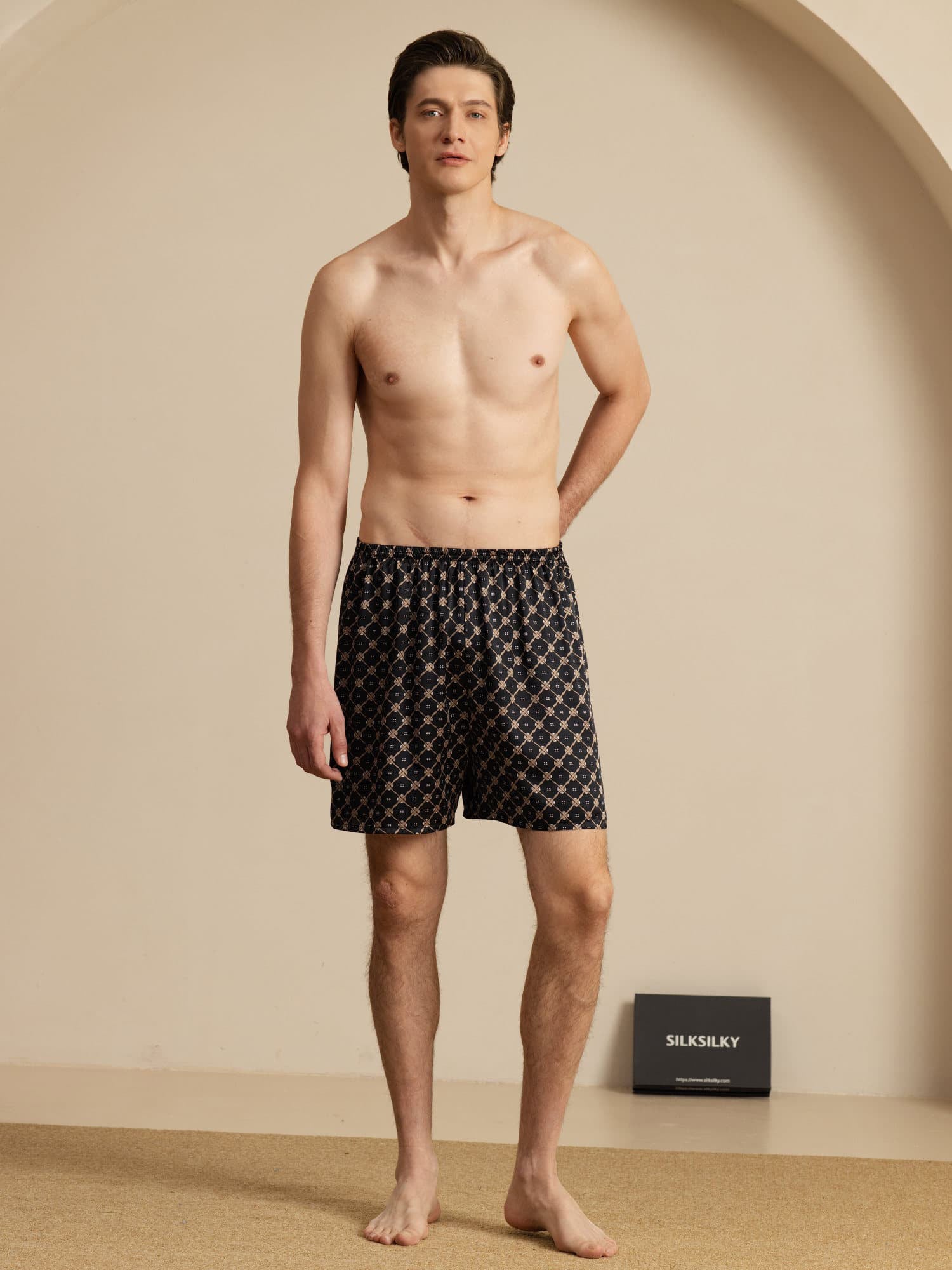 [Black Chain] SilkSilky  Men's Sleep Shorts 005
