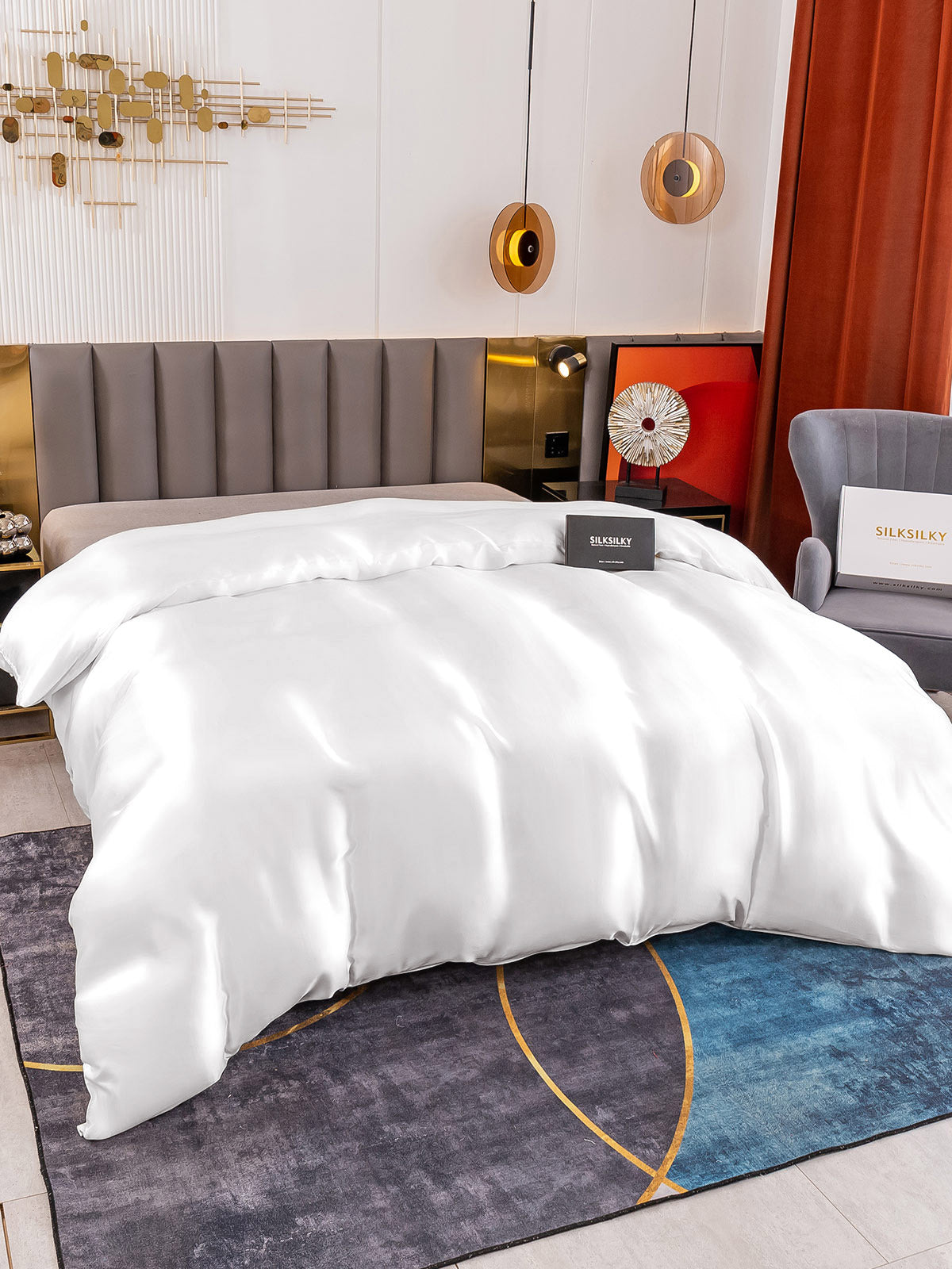 SilkSilky US 19Momme Pure Silk Duvet Cover White 002