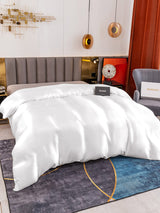 [White] SilkSilky  19Momme Duvet Covers 002