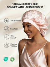 [Light Pink] SilkSilky  Pure Silk Sleep Cap 002
