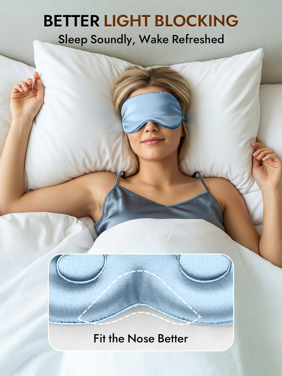[Light Blue] SilkSilky  Pure Silk Eye Mask 003