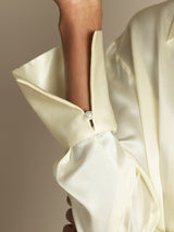 [Ivory] SilkSilky  19Momme Long Sleeve Notch Collar Women's Shirt 004
