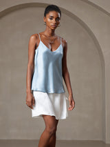 [Grayish Blue] SilkSilky  Spaghetti Strap V Neck Camisole Top 005